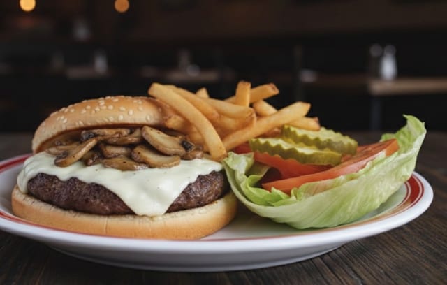 Mushroom Swiss Burger Combo.